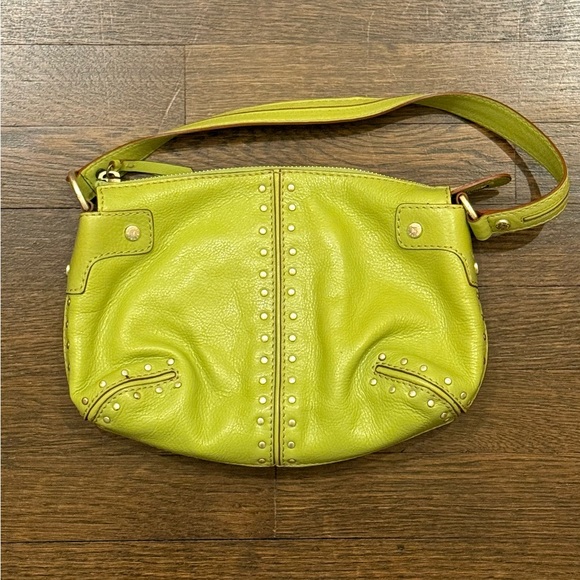 Michael Kors Lime Green Studded Shoulder Bag - Picture 1 of 5